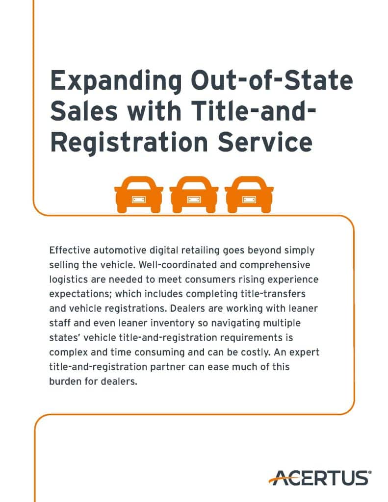 Expanding Out-of-State Sales with Title-and-Registration Service